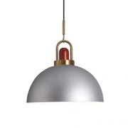Commercial Industrial Orange Dome Metal Pendant Light