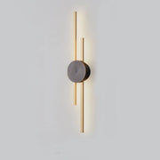 Contemporary Black and Gold Linear Metal Wall Sconce