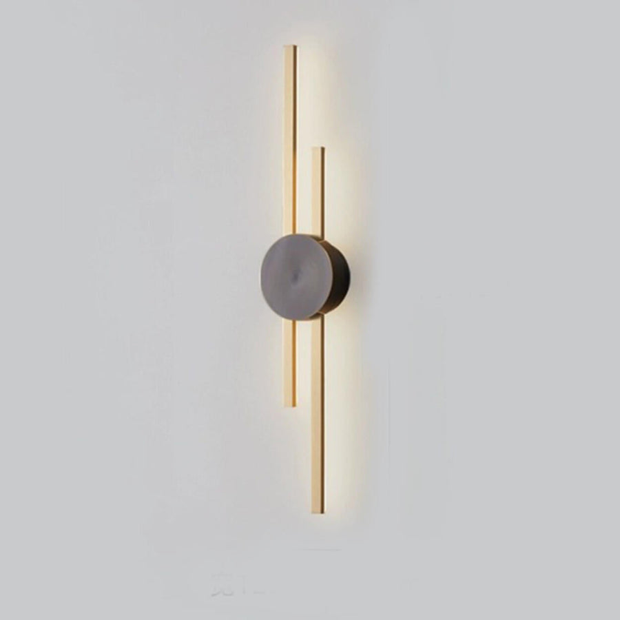 Contemporary Black and Gold Linear Metal Wall Sconce