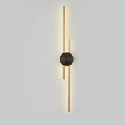 Contemporary Black and Gold Linear Metal Wall Sconce