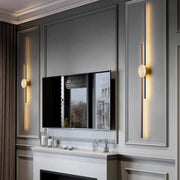 Contemporary Black and Gold Linear Metal Wall Sconce
