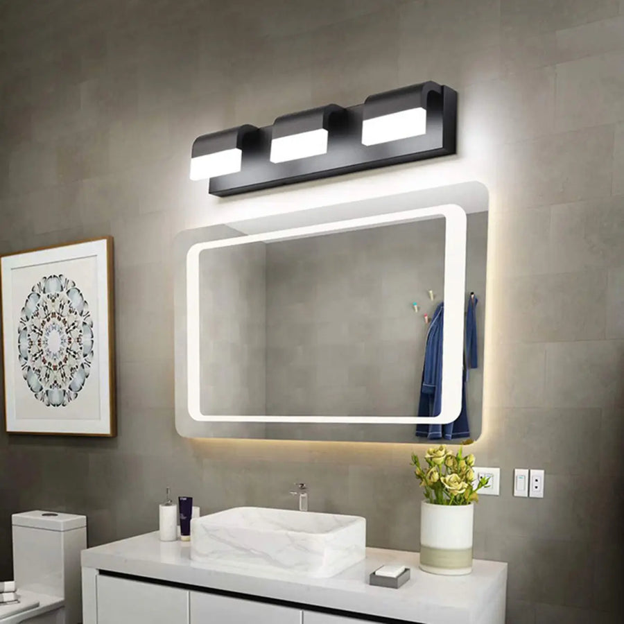 Contemporary Black LED Bathroom Vanity Light Fixture