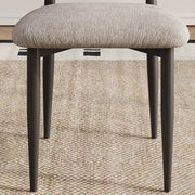 Contemporary Chenille Low Back Armless Dining Chair Set of 2
