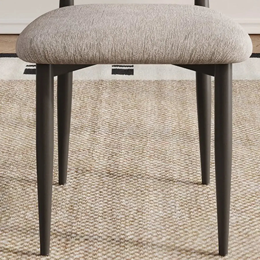 Contemporary Chenille Low Back Armless Dining Chair Set of 2