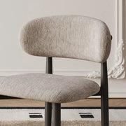 Contemporary Chenille Low Back Armless Dining Chair Set of 2