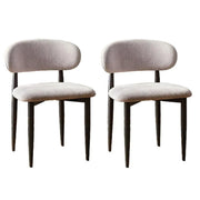 Contemporary Chenille Low Back Armless Dining Chair Set of 2