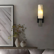 Contemporary Cylinder Marble Alabaster Mini Wall Lamp