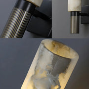 Contemporary Cylinder Marble Alabaster Mini Wall Lamp