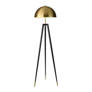 Contemporary Dome Brass Tripod Metal Floor Lamp