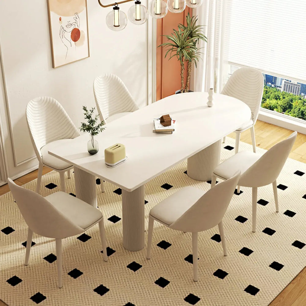 Contemporary Free Form Stone White Dining Table