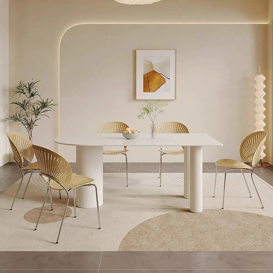 Contemporary Free Form Stone White Dining Table