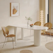 Contemporary Free Form Stone White Dining Table