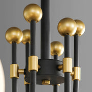 Contemporary Globe Glass Living Room Black Gold Chandelier