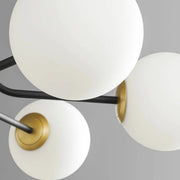 Contemporary Globe Glass Living Room Black Gold Chandelier
