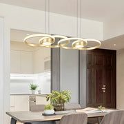 Contemporary Gold Ring Metal LED Dining Room Pendant Light