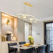 Contemporary Gold Ring Metal LED Dining Room Pendant Light