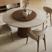 Contemporary Lazy Susan Rotating Tray Round Dining Table