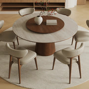 Contemporary Lazy Susan Rotating Tray Round Dining Table