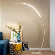 Contemporary Living Room White Arc LED Floor Lamp