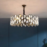 Contemporary Round Crystal Living Room Black Chandelier