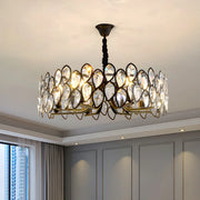 Contemporary Round Crystal Living Room Black Chandelier