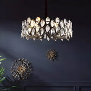 Contemporary Round Crystal Living Room Black Chandelier