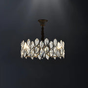 Contemporary Round Crystal Living Room Black Chandelier