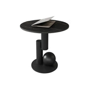 Contemporary Stone Top Abstract Metal Base Coffee Table