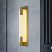 Contemporary Vertical Rectangle Black Alabaster Wall Lamp
