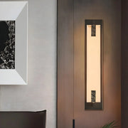 Contemporary Vertical Rectangle Black Alabaster Wall Lamp