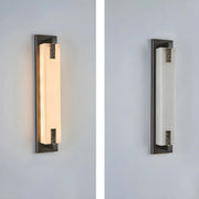 Contemporary Vertical Rectangle Black Alabaster Wall Lamp