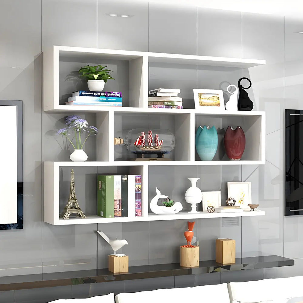 Contemporary Wall Mounted Rectangular Bookshelf