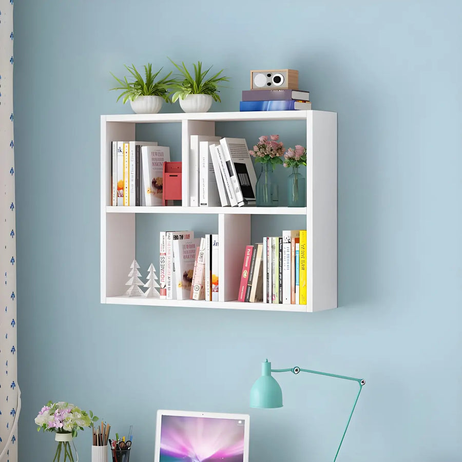Contemporary Wall Mounted Rectangular Bookshelf