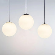 Contemporary White Globe Pendant Light