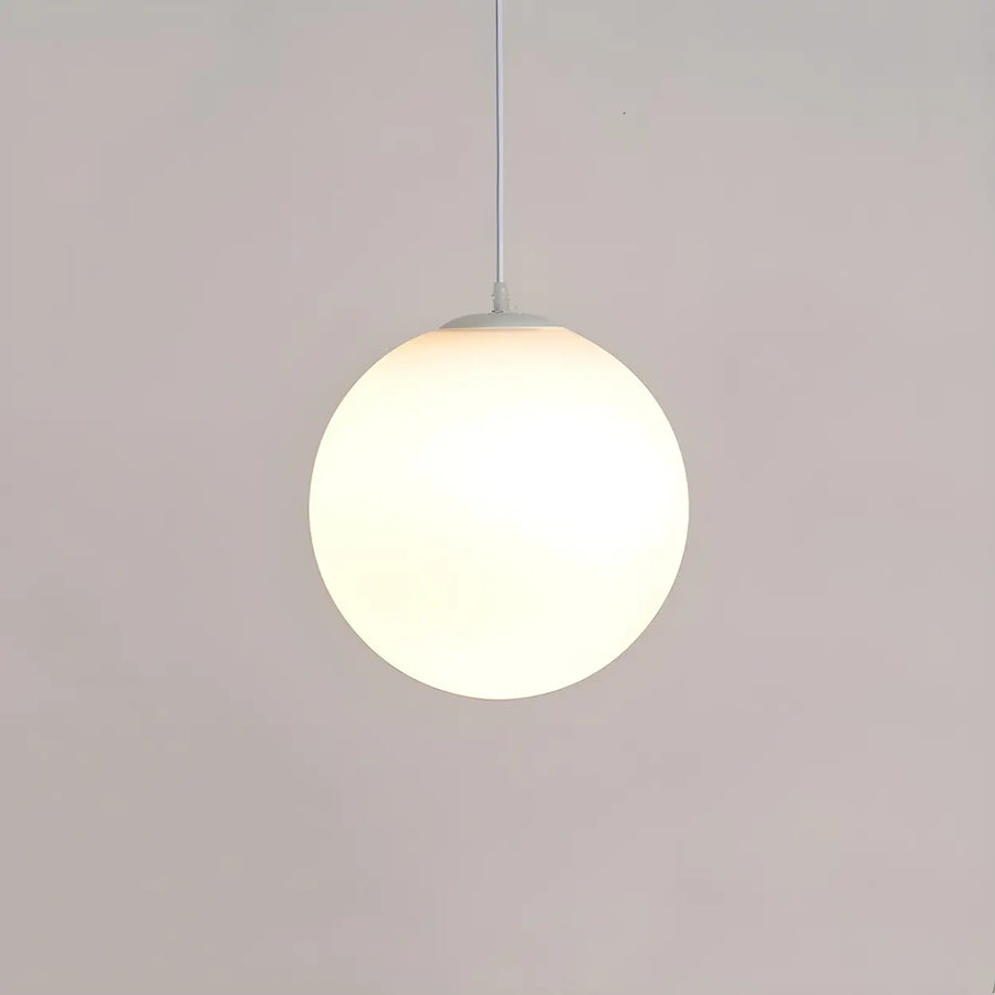 Contemporary White Globe Pendant Light