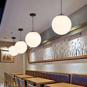Contemporary White Globe Pendant Light
