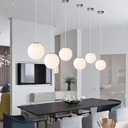 Contemporary White Globe Pendant Light