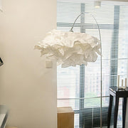 Contemporary White Paper Floral LED Floor Light