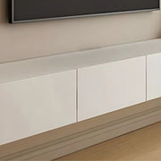 Contemporary White Wall-Mounted TV Stand with Cabinet