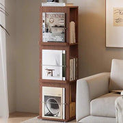 Contemporary Wooden Vertical 3-Tier Cube Kids Bookshelf