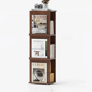 Contemporary Wooden Vertical 3-Tier Cube Kids Bookshelf