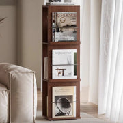 Contemporary Wooden Vertical 3-Tier Cube Kids Bookshelf