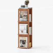 Contemporary Wooden Vertical 3-Tier Cube Kids Bookshelf