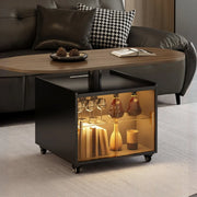 Convertible Wood Lift Top Cabinet Coffee Table Table
