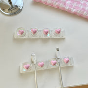 Coquette Pink Hearts Cable Holder