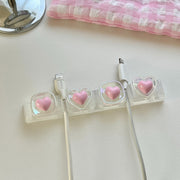 Coquette Pink Hearts Cable Holder