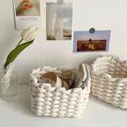 Cotton Rope Woven Desk Storage Basket