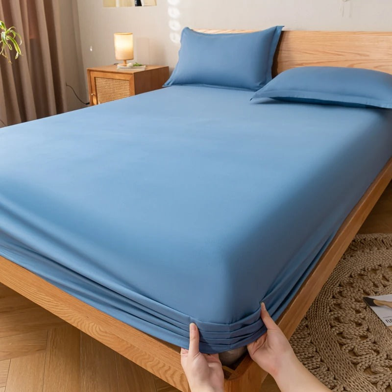 Solid Color Simple Cotton Fitted Sheet