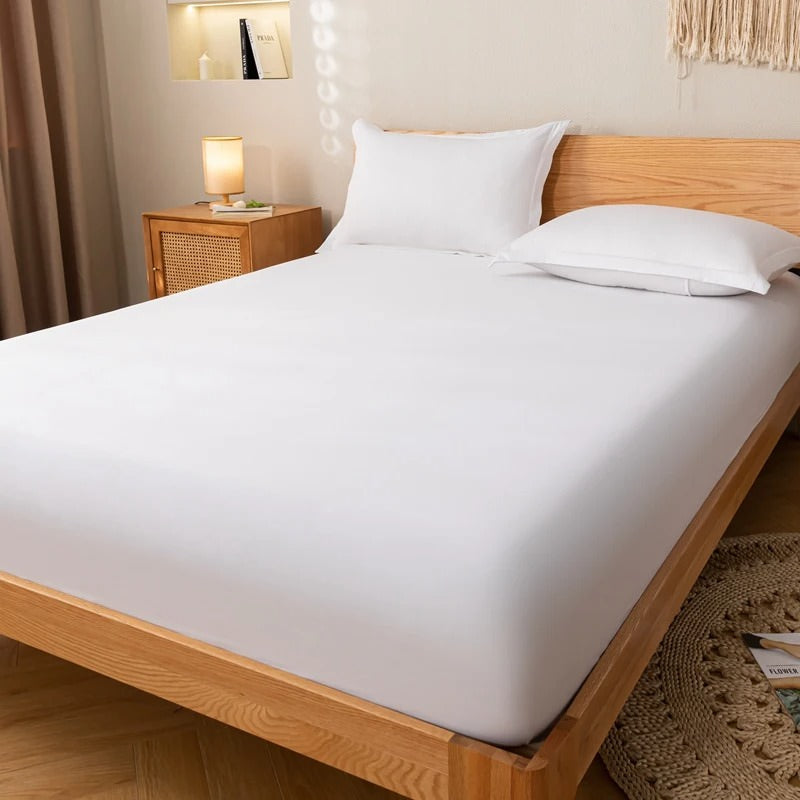 Solid Color Simple Cotton Fitted Sheet