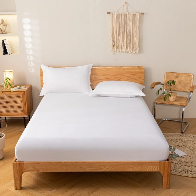 Solid Color Simple Cotton Fitted Sheet